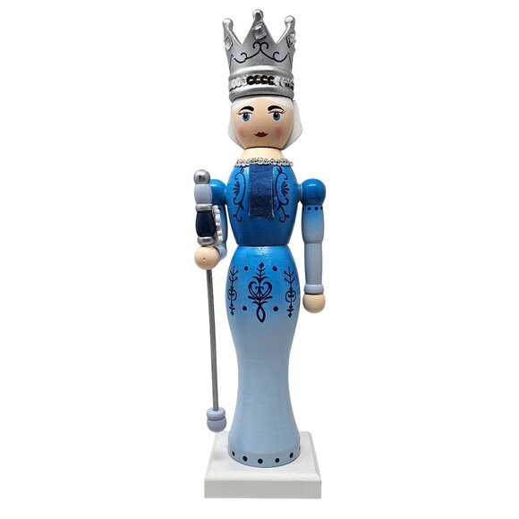 Princess Blue Gown Silver Crown 14" Christmas Nutcracker - Picture 1 of 5